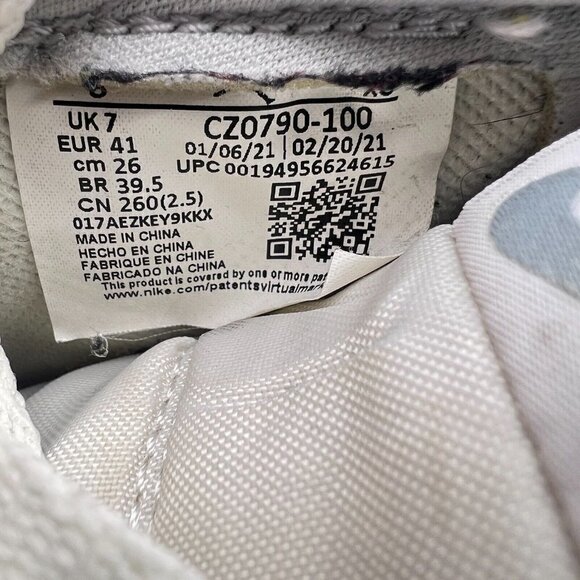 Nike Air Jordan 1 Low  Men Size 8 CZ0790-100 White Grey Particle Grey Shoes - Picture 14 of 15